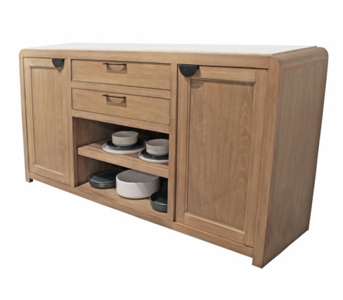 Transitional Buffet Server with Stone Top