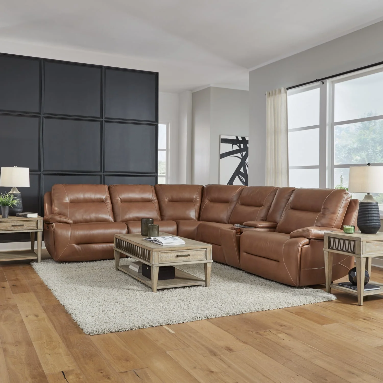 Liberty Furniture Cameron 7008SD-UPH-6PCSEC Casual 6-Piece Leather ...