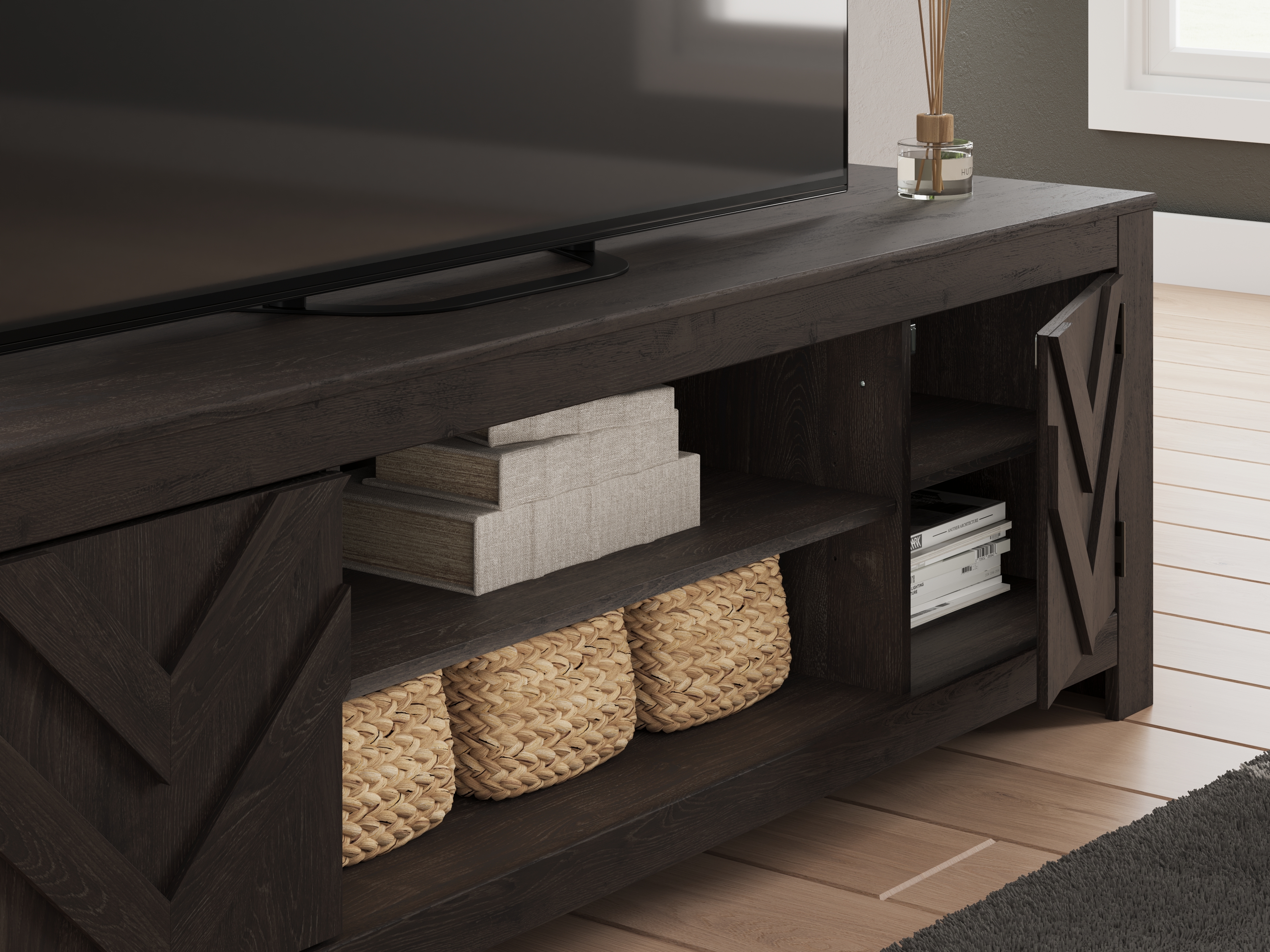 Lg TV Stand W/ Fireplace Option