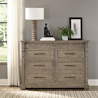 Transitional Eight-Drawer Dresser with Felt-Lined Hidden Drawers