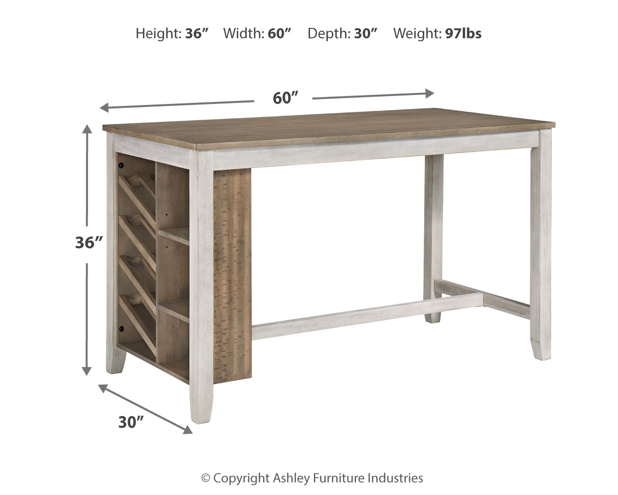 Rect Counter Table W/Storage