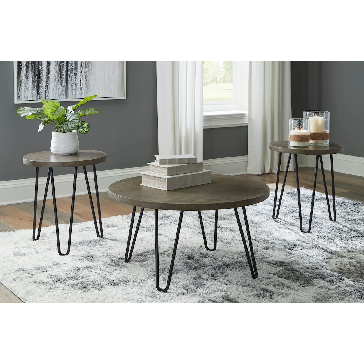 Signature Design by Ashley Hadasky 3-Piece Table Set