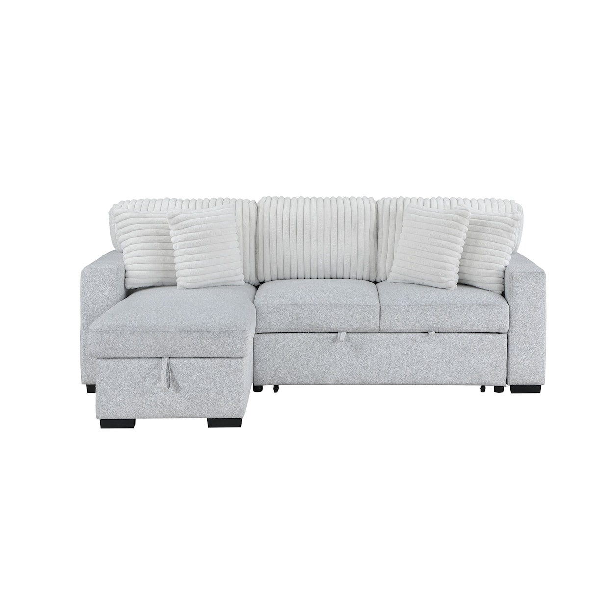 Global Furniture U0204 Light Grey/White PULL OUT SOFA BD