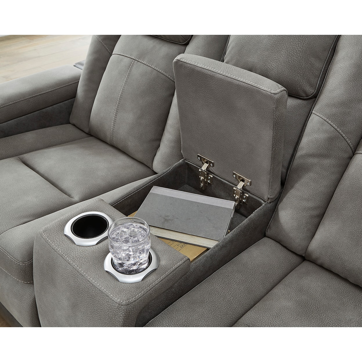 Signature Design by Ashley Furniture Next-Gen DuraPella Power Reclining Loveseat w/ Console