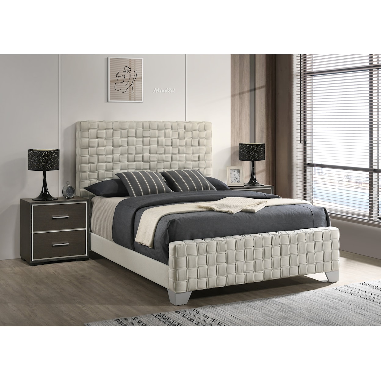 Crown Mark FERIN Upholstered Bed - Queen