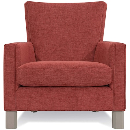 Contemporary Accent Chair with Solid Wood Legs
