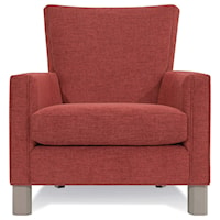 Contemporary Accent Chair with Solid Wood Legs