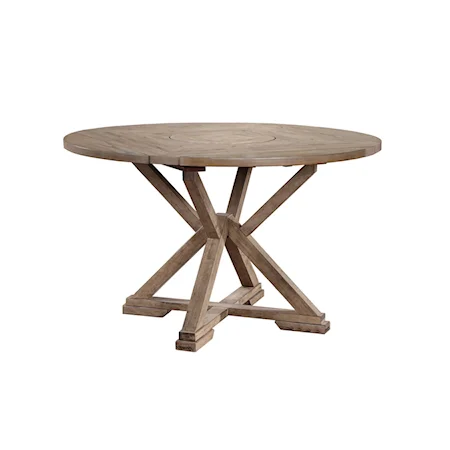 Rustic Dropleaf Counter-Height Table with Lazy Susan
