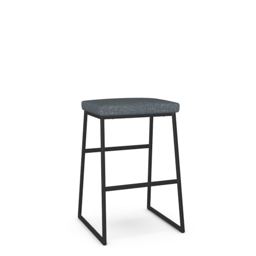 Contemporary Bar Height Dining Stool with Upholstered Seat