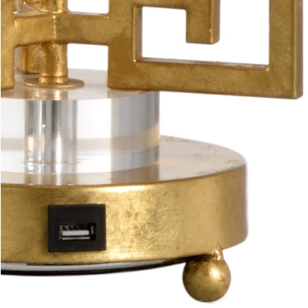 Greek Key Gold Lamp