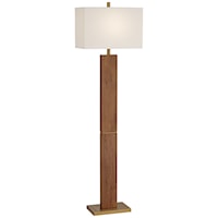Floor Lamp-64" Solid Wood Column