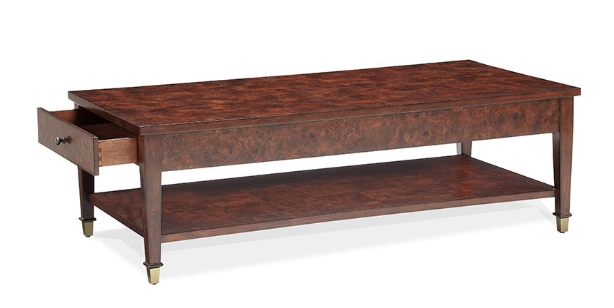 Rect. Wood Cocktail Table w/Side Drawers