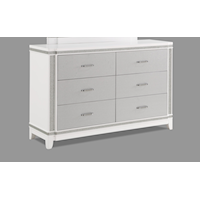 Glam 6-Drawer Dresser with Rhinestone Accents