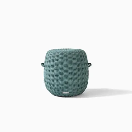 20" Round Woven Pouf Stool