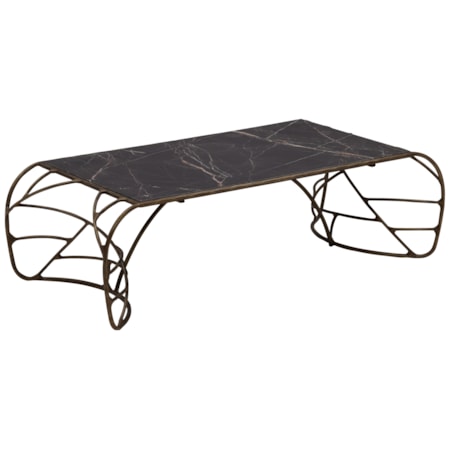 Coffee Table with Black Marble Top