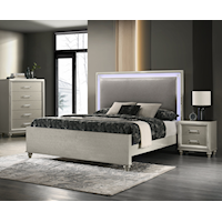 Glam King Bed with LED Lighting