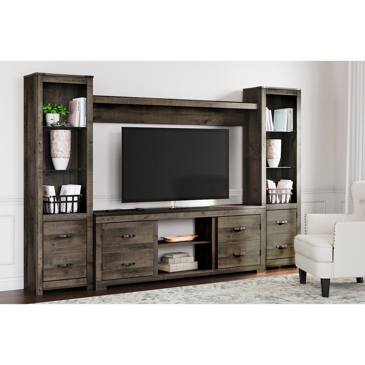 Signature Design by Ashley Trinell 4-Piece Entertainment Center