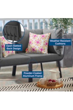 Modway Riverside Riverside Coastal 4-Piece Outdoor Patio Aluminum Set - White/Gray