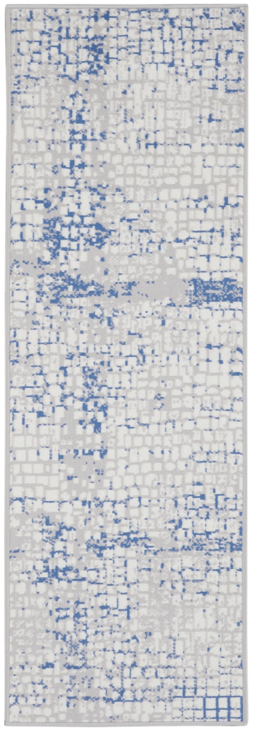 2' x 8' Grey Blue Runner Rug