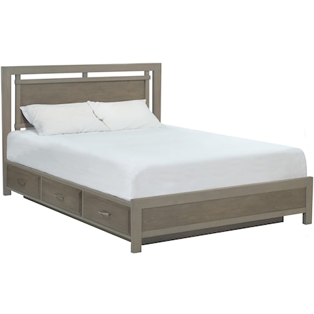 California King Panel Storage Bed