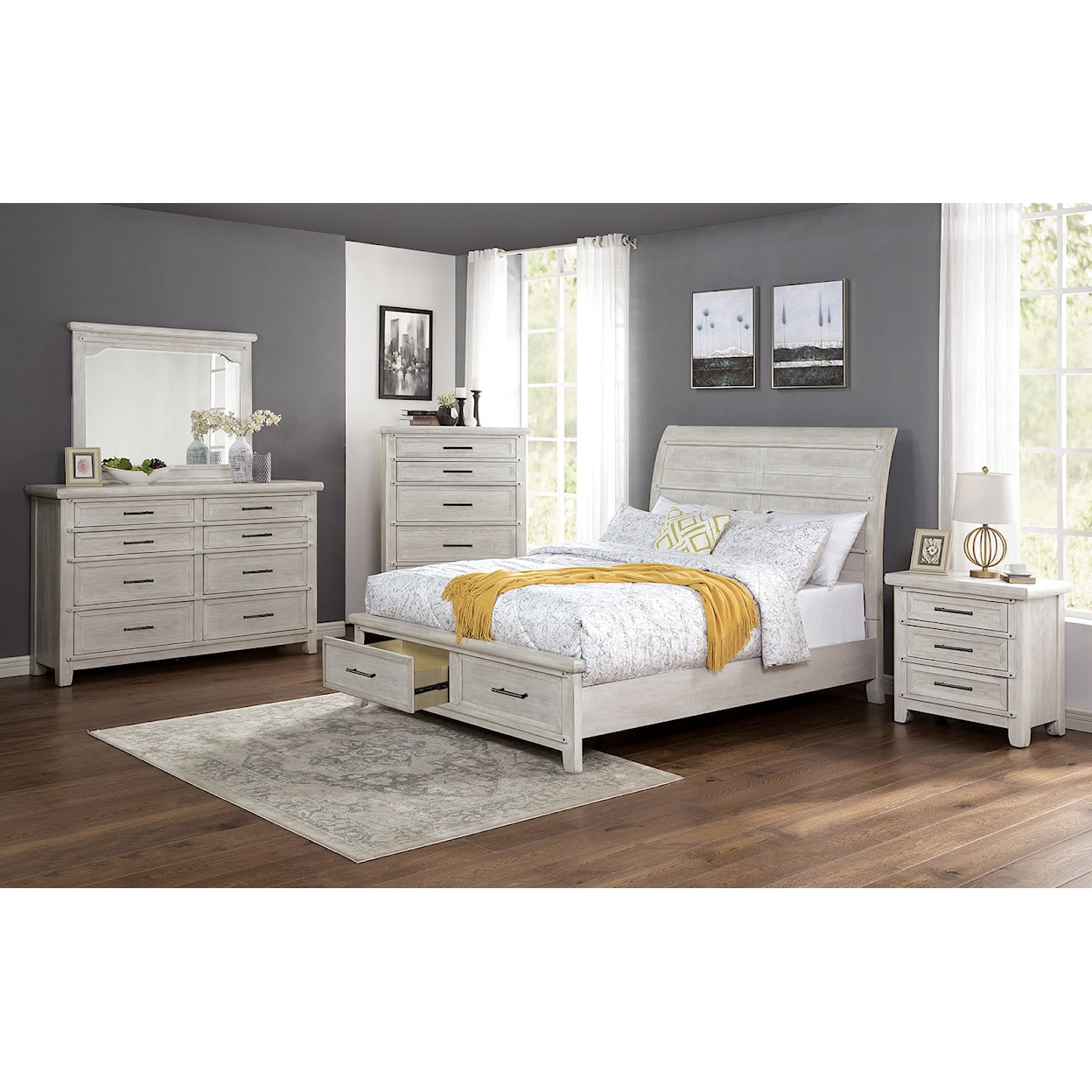 Furniture of America Shawnette 4-Piece Queen Bedroom Set