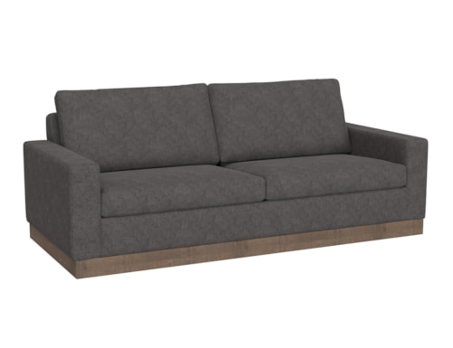Contemporary Plinth-Base Sofa with Throw Pillows