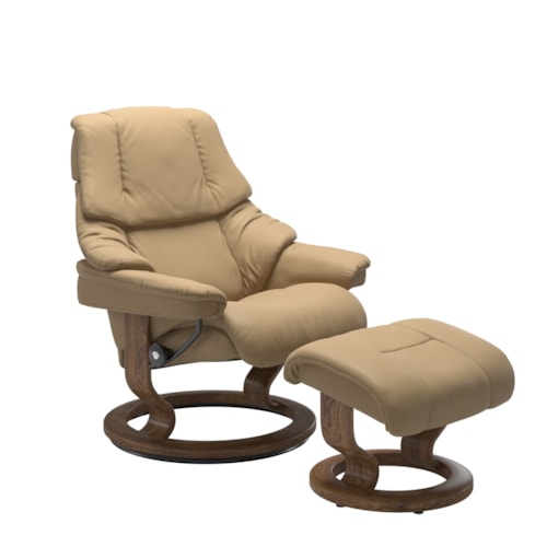 Large Reclining Chair & Ottoman with Classic Base