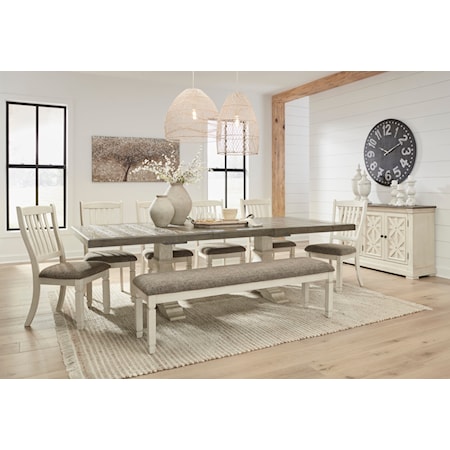 8-Piece Dining Set with Bench