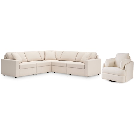 5-Piece Sectional And Swivel Glider Recliner