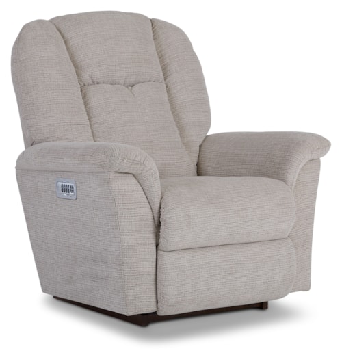 Casual Power Rocking Recliner with Headrest and Lumbar