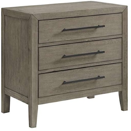 Contemporary 3-Drawer Nightstand