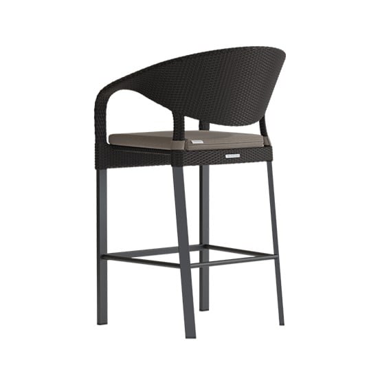 Woven Curved Back Barstool