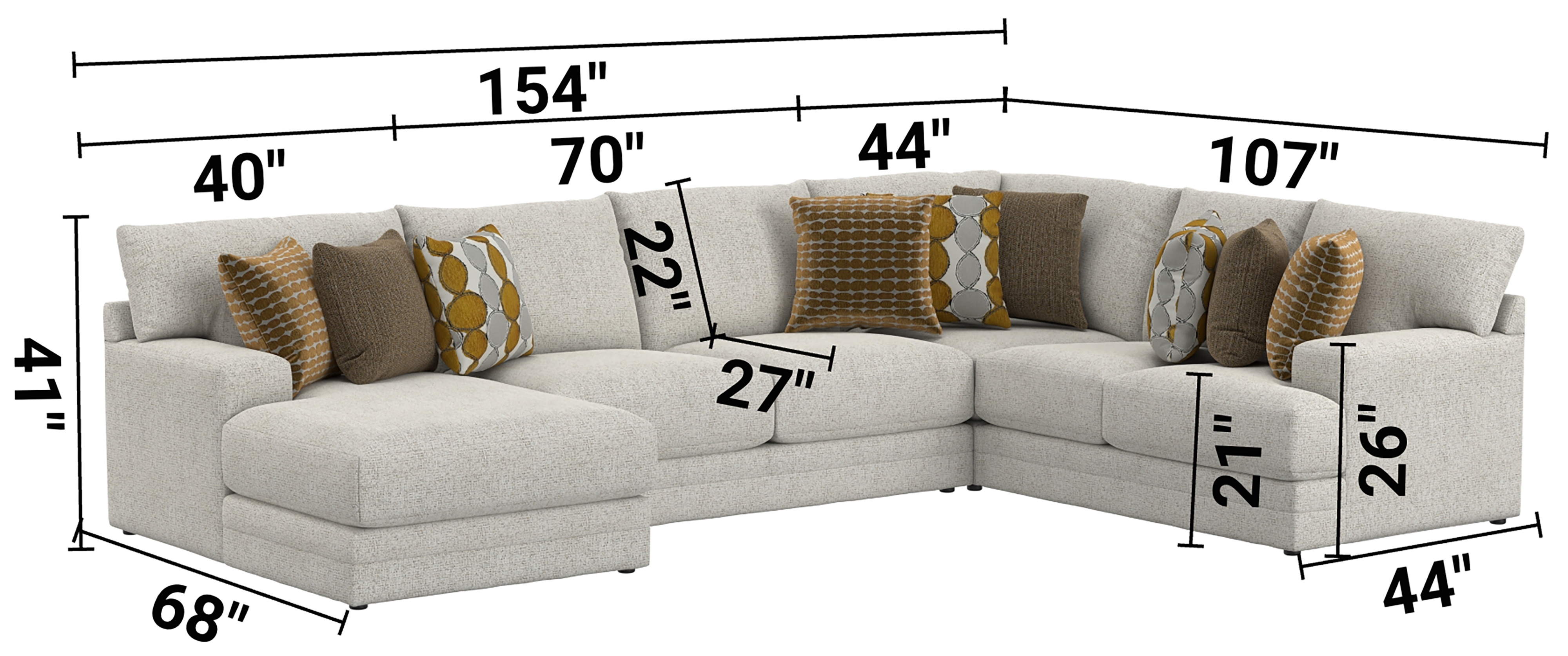 Jackson Furniture Tori 3-Piece Sectional Sofa