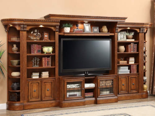 Traditional Entertainment Wall with Can Lighting