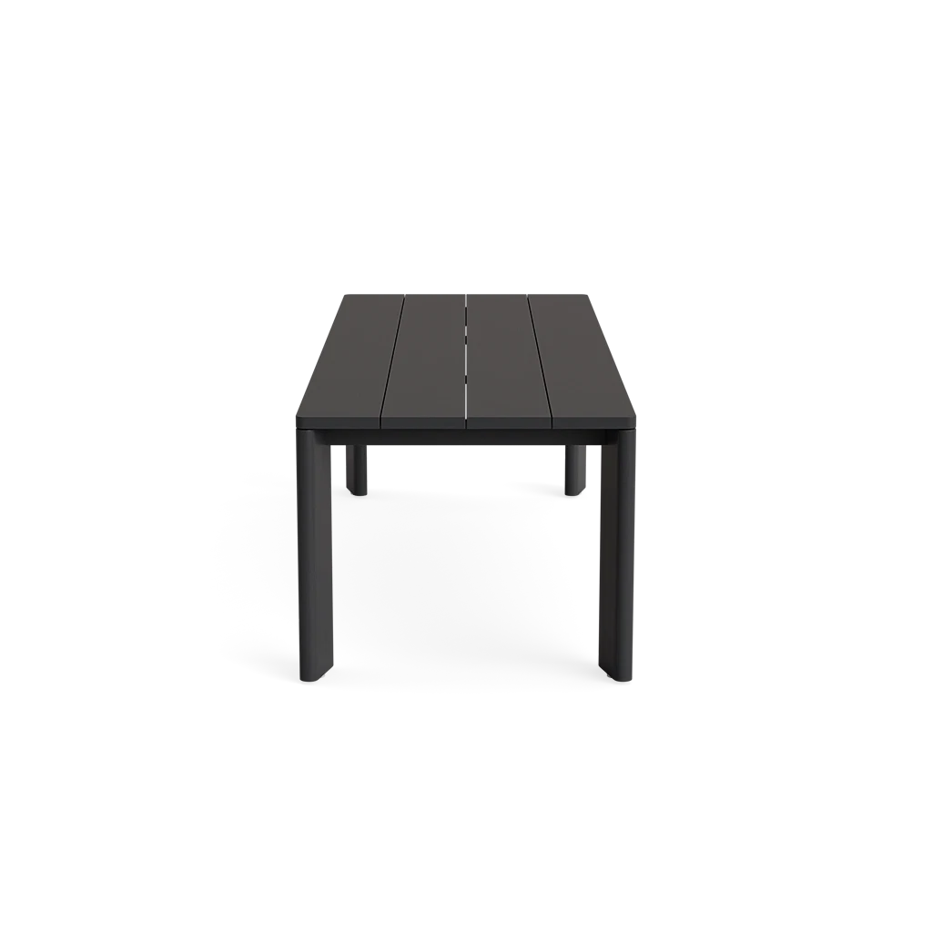 96" Aluminum Dining Table w/Modern Slat Top