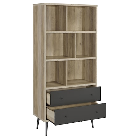 70-inch 3-shelf Bookcase w/ Drawers