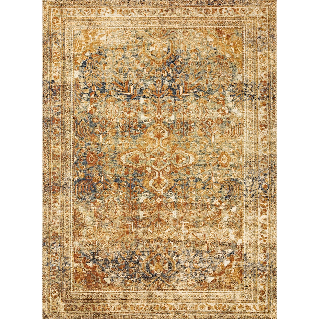 Loloi Rugs Sebastian 10'6" x 13'9" Lagoon / Spice Rug