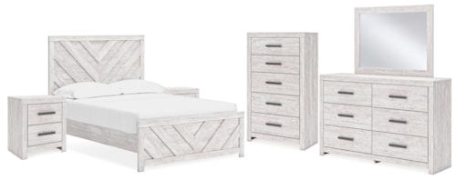 Full Panel Bed, Dresser, Mirror, Chest And 2 Nightstands