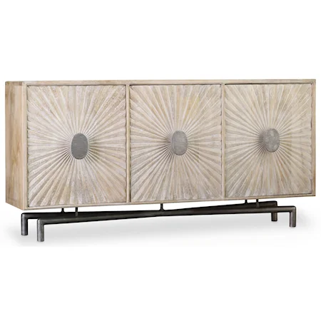 Coastal 68 Inch Entertainment Console with Shell Textured Door Fronts