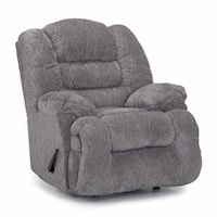 Casual Manual Rocker Recliner with Pillow Arms