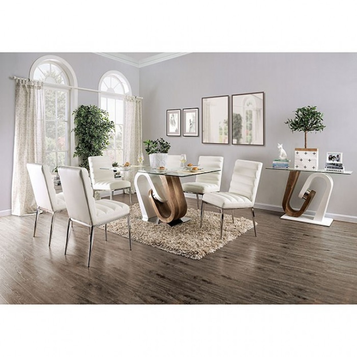 Furniture of America Cilegon 5-Piece Dining Table Set