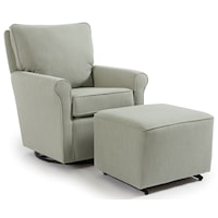 Casual Swivel Glider Chair and Ottoman
