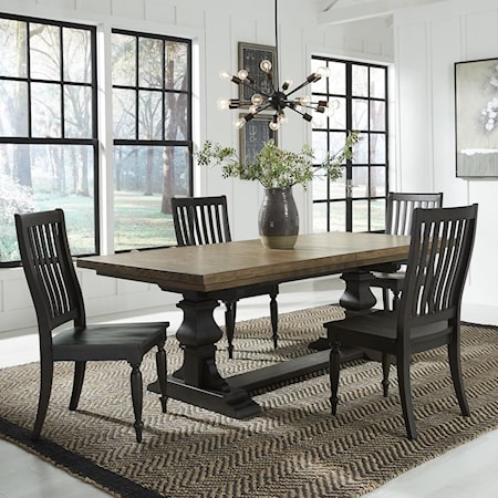 5-Piece Trestle Table Set