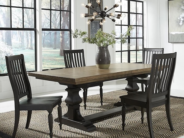 5-Piece Trestle Table Set