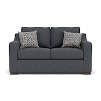 Transitional Loveseat with Sloped Track Arms