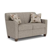Contemporary Loveseat with Accent Pillows