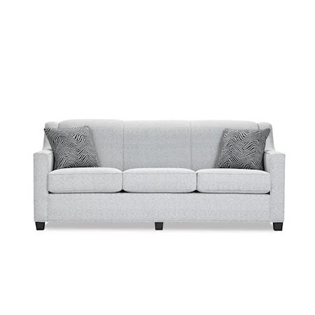 Contemporary Sofa with Sloped Arms