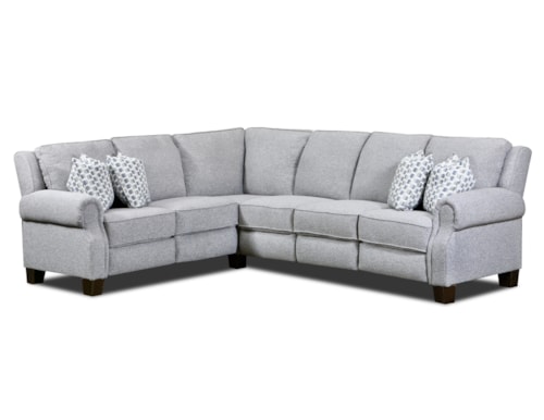 Transitional Power Headrest Sectional