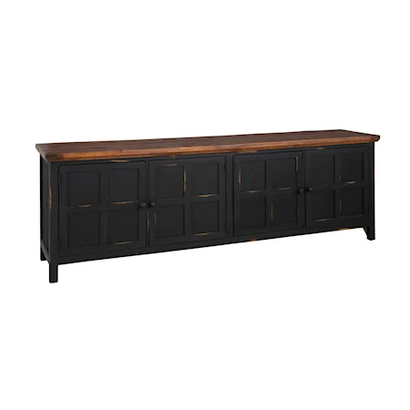 Farmhouse 86" Entertainment Console with Adjustable Shelves