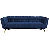 Adept Contemporary Performance Velvet Sofa - Midnight Blue